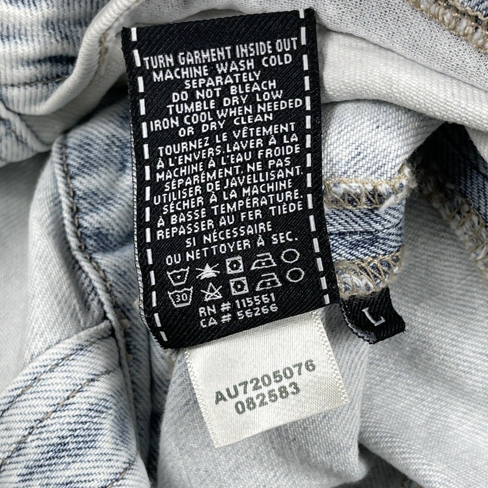 7 For All Mankind Dress Womens Large Denim Mini Frayed Hem‎ Sun Bleached Travel - Picture 9 of 11